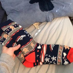 Broncos Christmas fuzzy socks
